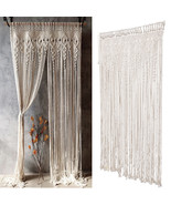 Large Macrame Curtain Panel Doorway Window Cotton Rope Wall Hanging Tape... - £52.58 GBP