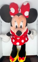 Walt Disney World Minnie Mouse 18” Plush Red Polka Dot Dress Authentic w... - £7.30 GBP