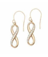 925 Sterling Silver Rose Gold CZ Dangle Infinity Earrings Set - £52.15 GBP
