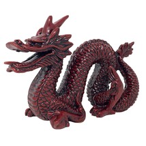 Dragon Feng Shui Resin Dark Red Chinese Dragon Statue Figure - £23.86 GBP