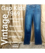 Vintage Gap Kids 1969 Straight Leg Adjustable Waist Vintage Wash Jeans S... - $8.00