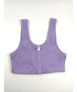 ROSIO PURPLE JUNIOR&#39;S BUTTON CROP TOP SIZE: M - $7.99