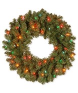 National Tree Company 24&quot; Kincaid Spruce Wreath With 50 Multicolor Light... - £27.96 GBP