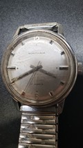 Vintage 1960&#39;s Waltham 17 Jewel Silver on Silver Men&#39;s Watch w/ expansion Band - £28.37 GBP