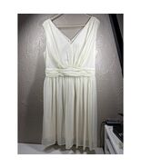Ellos Ivory Sleeveless Chiffon Dress High Waisted Lined Back Zip Women's... - $495.12 MXN