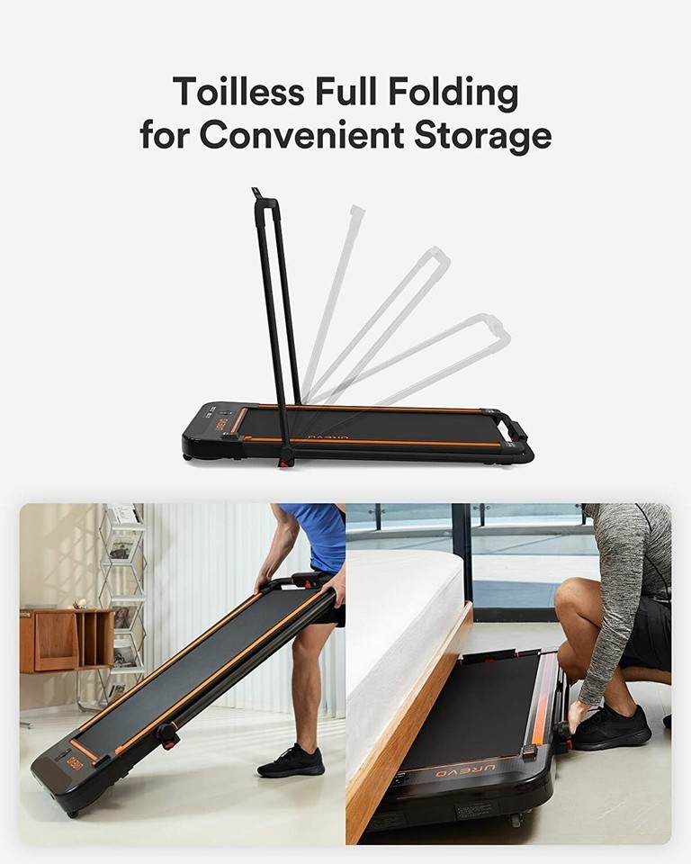 UREVO 2 in 1 Under Desk Treadmill, 2.5HP Folding Electric Treadmill Walk... - $178.19