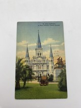 VTG Postcard St. Louis Cathedral New Orleans French Quarter Linen Posted... - $5.00
