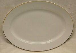 Noritake Oval Serving Platter Tray White Gold Trim Vintage Japan - $24.74