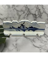 Delft Blue Vintage Wall Hanging Toothbrush Teaspoon Holder Windmill Ceramic - $26.72