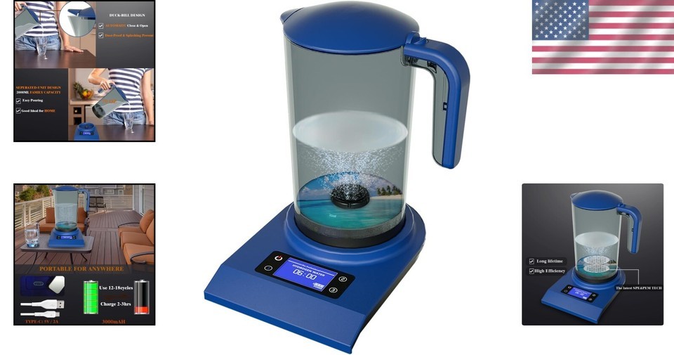 Portable Hydrogen Alkaline Water Pitcher with Automatic Activation & Modes Item image 2