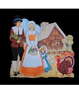 Vintage Thanksgiving Holiday Die Cut Ambassador Cards Pilgrims Turkey Ha... - $15.98