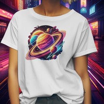 Galaxy Planet T-Shirt | Colorful Space Graphic Tee | Cosmic Solar System... - $342.73 MXN+