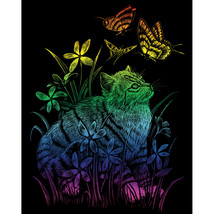 Rainbow Foil Engraving Art Kit 8X10 inches, Kitten &amp; Butterflies - £12.24 GBP