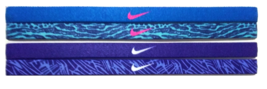 NEW Nike Girl`s Assorted All Sports Headbands 4 Pack Multi-Color #10 - £13.70 GBP
