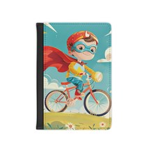 Passport Cover for Kids Superhero Riding a Bike | Passport Cover for Boy... - $29.99