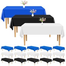 15Pcs Multicolor Tablecloth Plastic Table Cover 54 X 108 Inch Rectangle Picnic T - £23.08 GBP