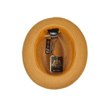 Men's BRUNO CAPELO Stingy Brim Fedora Braid Straw Hat Santa Cruz SC618 Cognac image 6