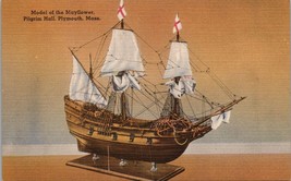 Model of the Mayflower Pilgrim Hall Plymouth MA Postcard PC512 - £3.94 GBP