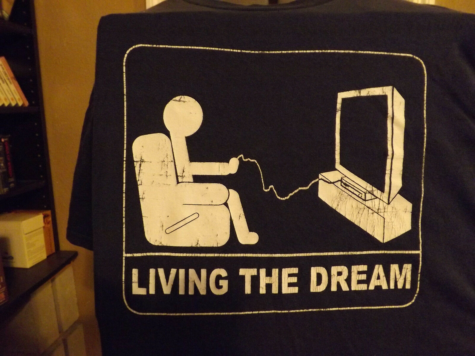 Primary image for living the dream tshirt dark blue stickman L Large