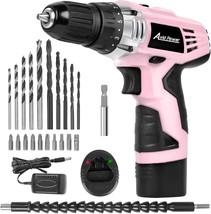 Avid Power Cordless Drill Pink, 12V Power Drill Set With 22 Pcs. Impact - £34.69 GBP