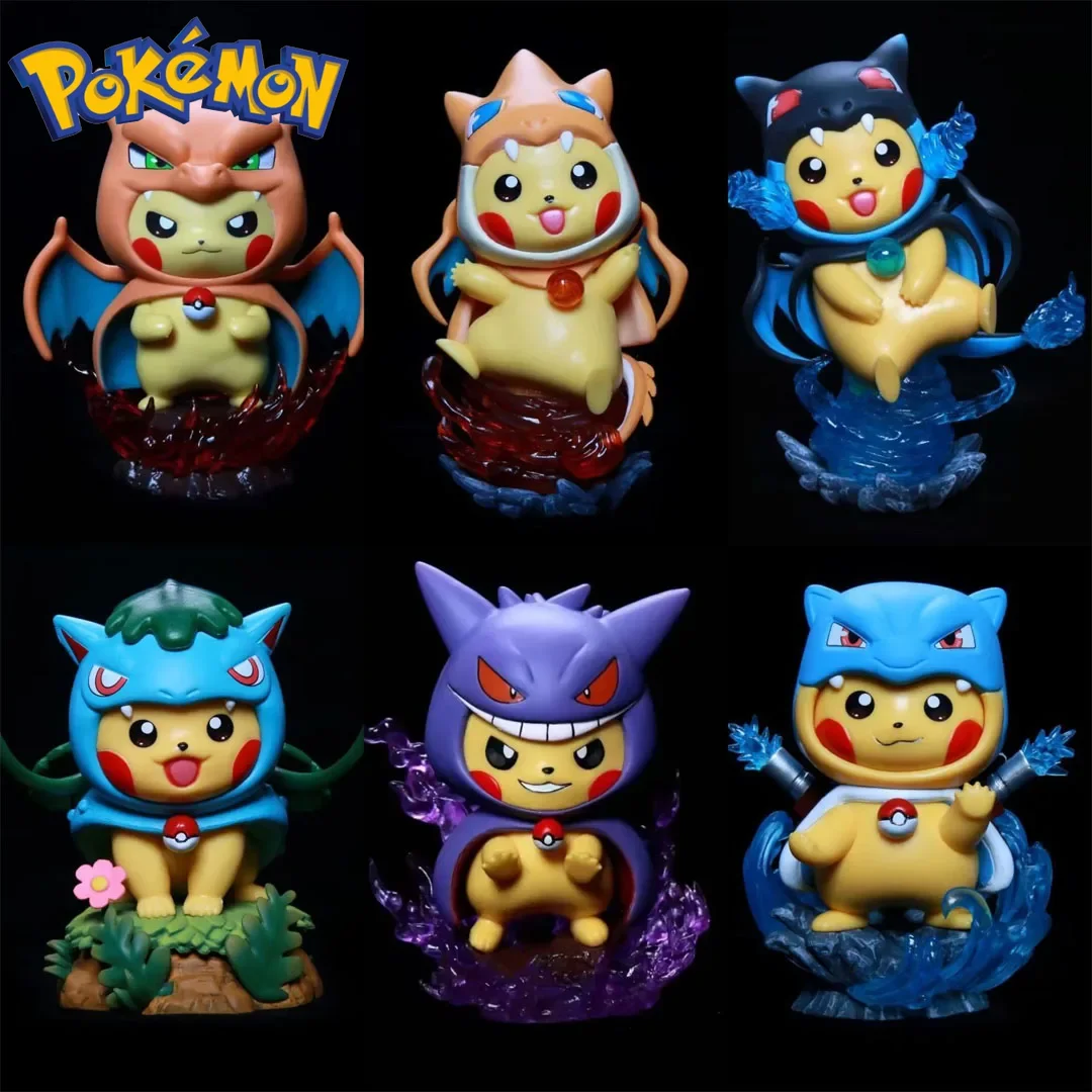 Pokemon Figure Pikachu Cos Gengar Charizard Anime Figures Kawaii Bulbasaur - £20.13 GBP+