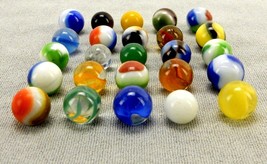 Random Lot of 25 Vintage Marbles, Assorted Colors/Styles/Sizes/Makers #MRB-03 - £15.33 GBP