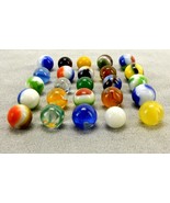 Random Lot of 25 Vintage Marbles, Assorted Colors/Styles/Sizes/Makers #M... - $26.73 CAD