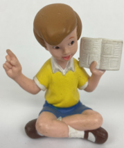 Walt Disney Christopher Robin Figure PVC Cake Topper Toy Reading Book Vi... - $13.85