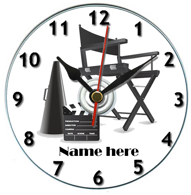 Movie directors chair gift idea DVD Desk clock, Can be personalised - $12.79