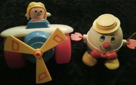 Vintage Fisher Price # 2017 Plane &amp;Humpty Dumpty Pull Toys Awesome(S) - £22.49 GBP