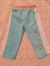 Mon Petit Girls Blue White Pink Athletic Pants Baby Diva Star 6-9 Months - $2.94