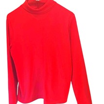 Women&#39;s Pullover Sweater Red Long Sleeve Turtleneck Back Zipper Tight Kn... - $406.70 MXN