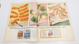 1964 Kleenex Towels Absorb 50% More The Book Of Knowledge Two Page Print Ad - £10.65 GBP