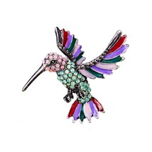 Rinhoo Jewelry Rhinestone Brooch Pin - New - Hummingbird - £9.73 GBP