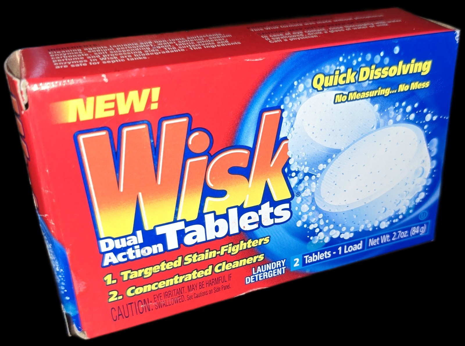 Wisk Dual Action Tablets Laundry Detergent 2 Pack Discontinued 2000 New - $2.99