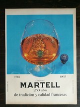 Vintage 1965 Martell Cognac 250 Years Spanish Full Page Original Ad 721 - $6.64