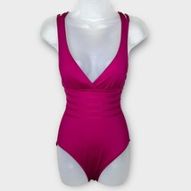 LA BLANCA raspberry pink strappy back one piece swimsuit size 4 - £26.55 GBP