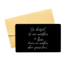 Motivational Christian Black Aluminum Card, Be devoted to one another in... - £13.14 GBP
