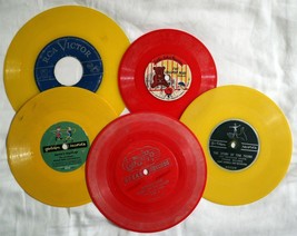 5 x Colored Childrens Vinyl Record ca1950 Little John / Spear / Golden / RCA - £18.87 GBP