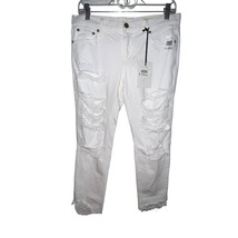 PISTOLA WOMEN WHITE OUT RIPPED DESTROYED CROP RAW HEM JEANS STYLE P8641-... - $15.74