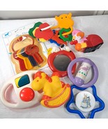 Vintage baby toy rattle set 9 Gerber Enfamil Evenflo First Years keys 19... - $889.63 MXN