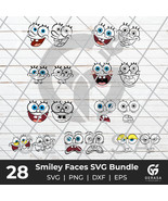 SpongeBob Faces SVG Bundle, SpongeBob stickers, Faces Cricut, Instant Download - $1.99