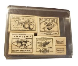 Stampin Up! Farm Fresh Set of 6 Rubber stamps. Mounted Never Inked. - £14.51 GBP