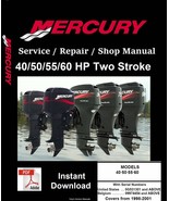 Mercury Outboard Repair Service & Shop Manual 40/50/55/60 Two Stroke - $9.95