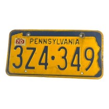 1970 Pennsylvania License Plate Tag Number 3Z4-349 Penna Ford Dodge Chev... - £22.41 GBP
