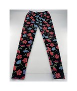 Lularoe One Size Leggings Women Black Floral Colorful Size 8-16 Active G... - $8.60
