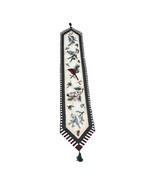 Vintage  Botanical Red Cardinal  Blue Bird Branch Table Runner Tassels 7... - €24,73 EUR