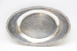 Silver Oval Small Serving Dish Made In England Ornate Edge - £11.01 GBP