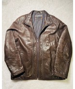 Andrew Marc Jacket Mens Large Brown Leather Bomber Full Zip Adult Outdoo... - $77.69 CAD