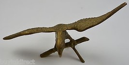 Vintage Brass Eagle Perched On Branch Figurine 5.5&quot; Tall Collectible American - £77.32 GBP